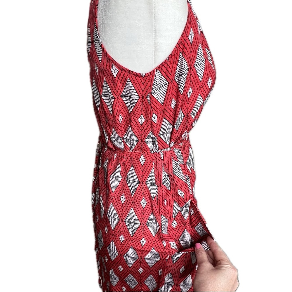 Collective Concepts Dress Sleeveless Pockets Geometric Diamond Red White XS - Picture 5 of 15